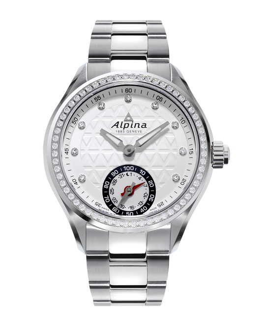 Alpina Horological Smart Watch Quartz White Diamond Dial Diamond Bezel On Bracelet Ladies Watch AL-285STD3CD6B