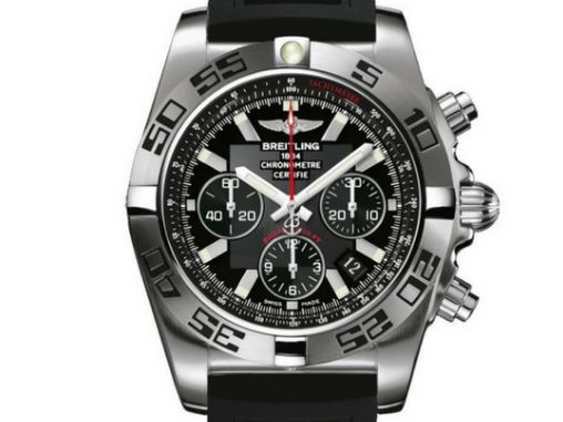 Breitling Chronomat 01 Flying Fish Automatic Chrono Stainless Steel Black Dial On Rubber Strap Men's Watch AB011010/BB08/228X