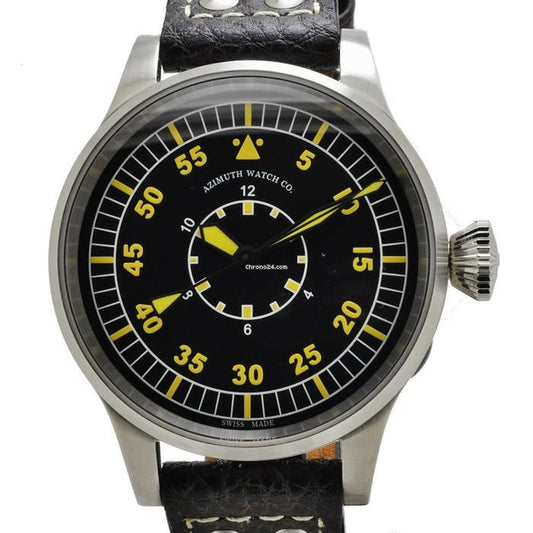 Azimuth Vintage B-UHR 48mm Automatic Steel Black/Yellow On Strap Men's Watch 48 B-UH