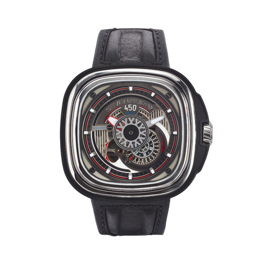 SevenFriday P Series Limited Edition Automatic Stainless Steel Black/Silver Dial On Strap Men's Watch P3/C