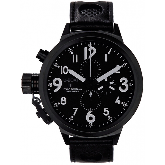 U-Boat Flightdeck Automatic Chrono PVD Black On Strap Men's Watch 43 CAB 3