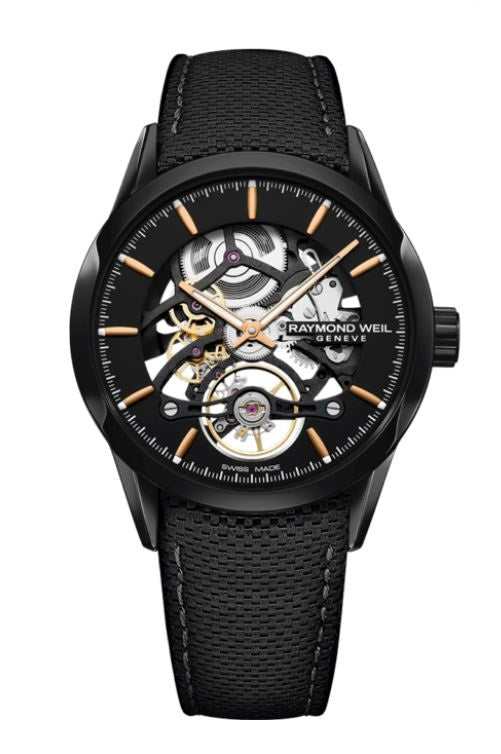 Raymond Weil Freelancer Skeleton 42mm Automatic Black PVD Men's Watch 2785-BC5-20001