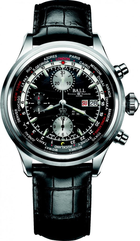 Ball Trainmaster Worldtime Chronograph CM2052D-LJ-BK