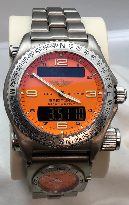 Pre-owned Breitling Emergency with Co-Pilot UTC - Titanium E56321