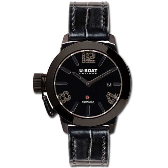 U-Boat Classico 42 Black Ceramic Black Diamonds 7124