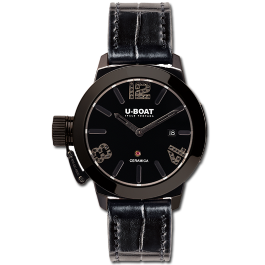 U-Boat Classico 42 Black Ceramic Black Diamonds 7124