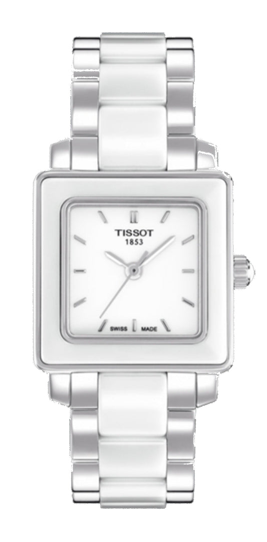 Tissot Cera Square Ladies Black Diamonds Quartz Ceramic Trend T064.310.22.011.00 Watch