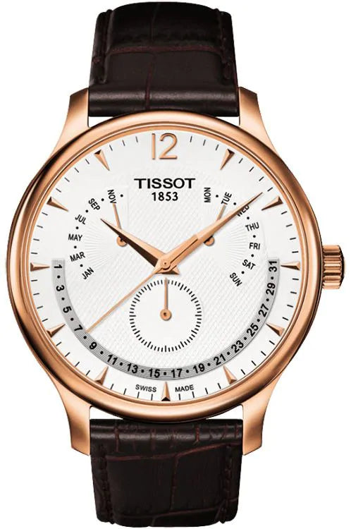 Tissot Tradition Perpetual Calendar White Dial T063.637.36.037.00 Men's Watch