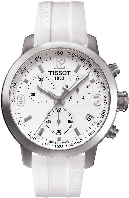 Tissot PRC 200 Chronograph White Dial T055.417.17.017.00 Men's Watch