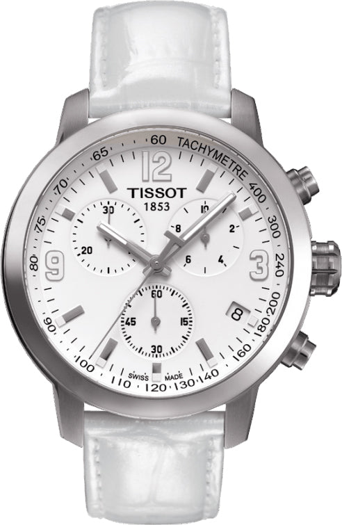 Tissot PRC 200 Chronograph White Dial T055.417.16.017.00 Men's Watch