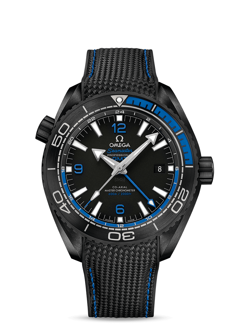 Omega Seamaster Planet Ocean 600M Co‑Axial Master Chronometer Gmt 45.5mm Deep Black Black Ceramic On Rubber Strap Men's Watch 215.92.46.22.01.002