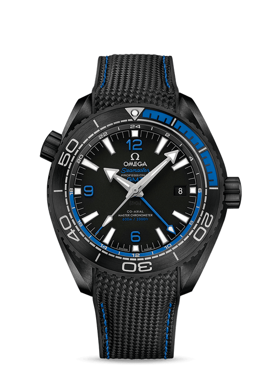 Omega Seamaster Planet Ocean 600M Co‑Axial Master Chronometer Gmt 45.5mm Deep Black Black Ceramic On Rubber Strap Men's Watch 215.92.46.22.01.002