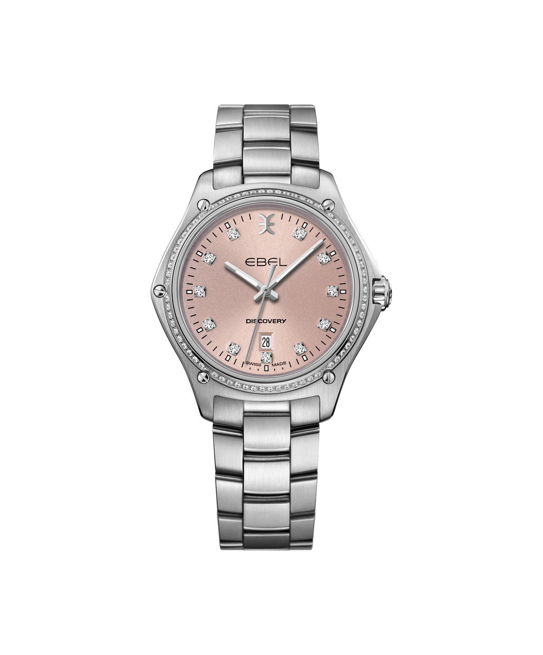 Ebel Discovery Lady 33mm Stainless Steel Diamond Dial Diamond Bezel On Bracelet Ladies Watch 1216426