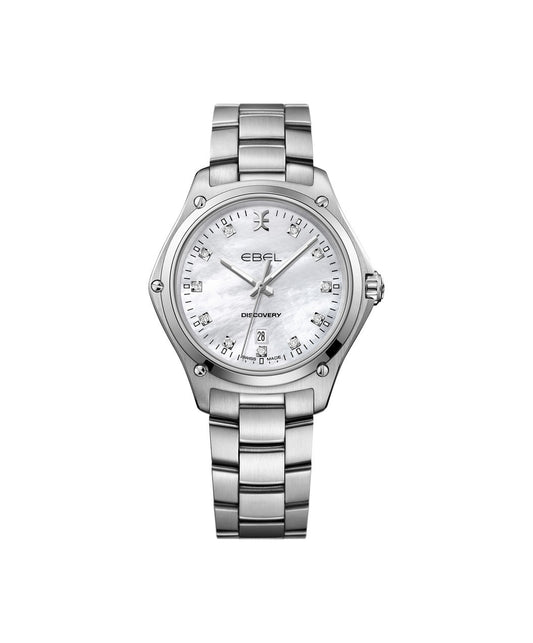 Ebel Discovery Lady 33mm Stainless Steel MOP Diamond Dial On Bracelet Ladies Watch 1216394