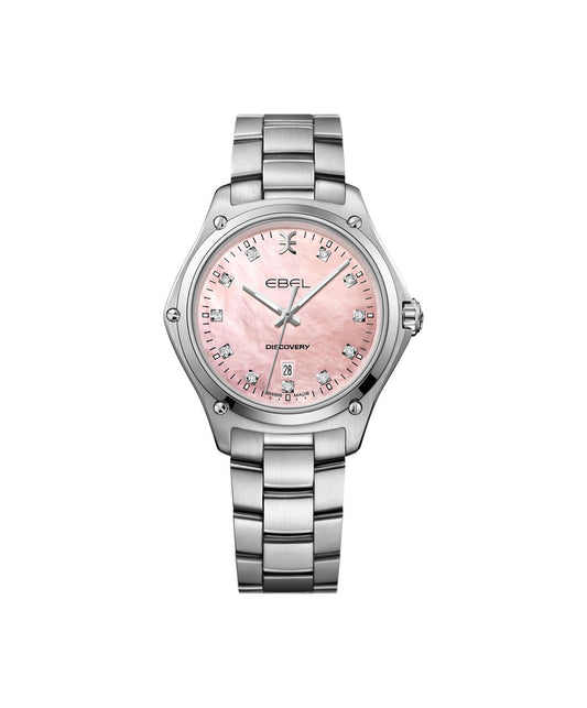 Ebel Discovery Lady 33mm Stainless Steel MOP Diamond Dial On Bracelet Ladies Watch 1216395