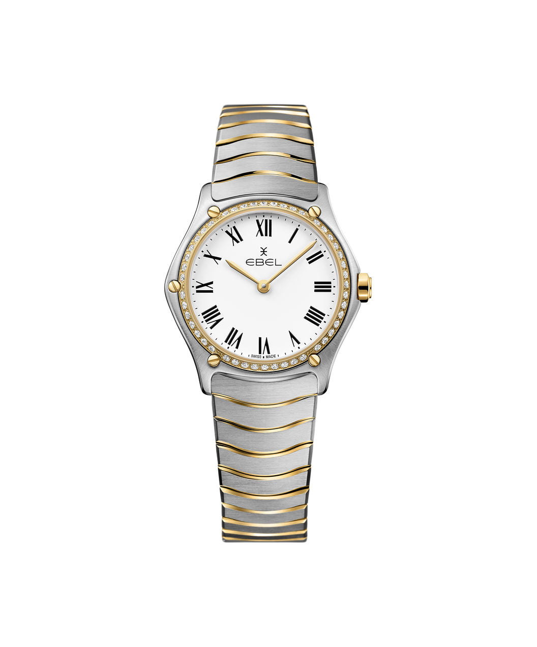 Ebel Sport Classic 29mm Two Tone Diamond Bezel On Bracelet Ladies Watch 1216389