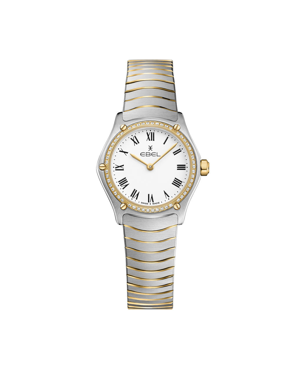 Ebel Sport Classic 24mm Two Tone Diamond Bezel On Bracelet Ladies Watch 1216385