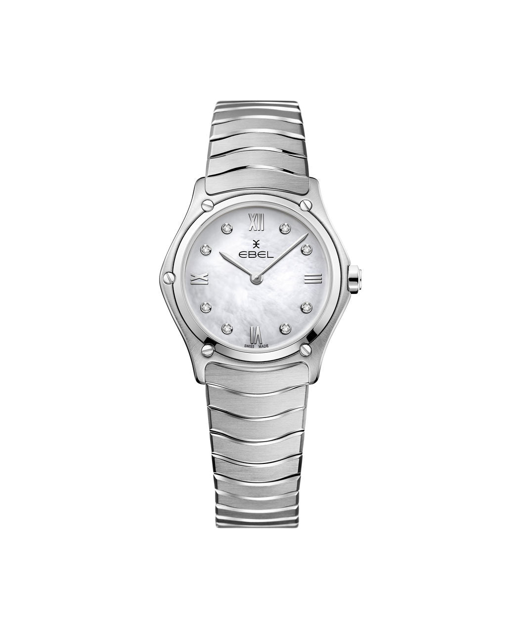 Ebel Sport Classic Mini 29mm Stainless Steel MOP Diamond Dial On Bracelet Ladies Watch 1216417