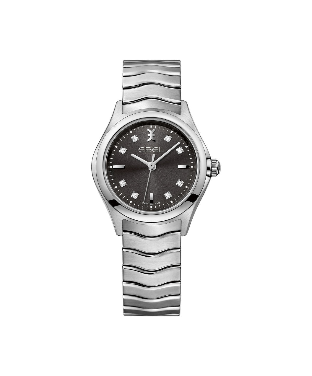 Ebel Wave Lady 30mm Stainless Steel Diamond Dial On Bracelet Ladies Watch 1216316