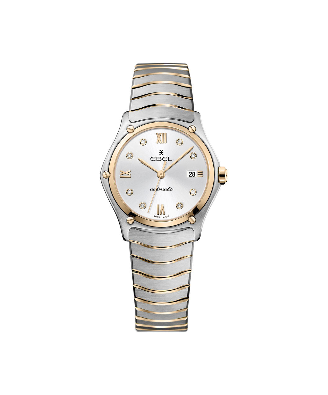 Ebel Sport Classic Lady 29mm Automatic Two Tone Diamond Dial On Bracelet Ladies Watch 1216429