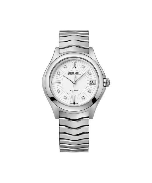 Ebel Wave Grande Automatic 35mm Stainless Steel Diamond Dial On Bracelet Ladies Watch 1216321