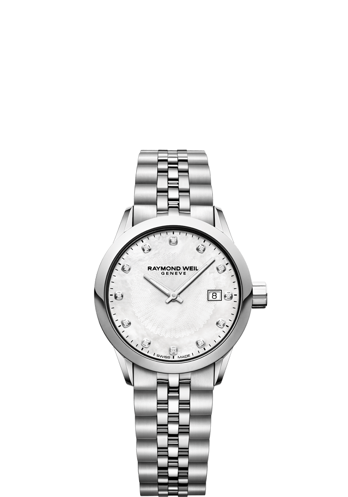 Raymond Weil Freelancer 29mm Stainless Steel MOP Diamond Dial On Bracelet Ladies Watch 5629-ST-97081