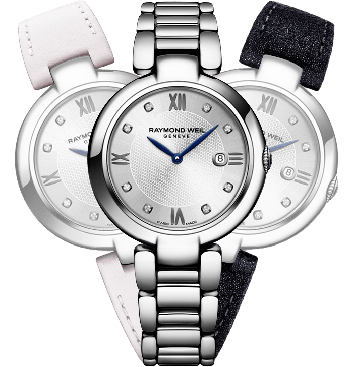 Raymond Weil Shine 32mm Stainless Steel Diamond Dial On Strap-Bracelet Ladies Watch 1600-ST-RE695