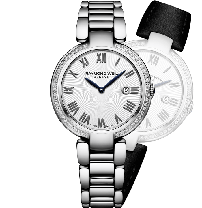 Raymond Weil Shine 32mm Stainless Steel Diamond Bezel On Strap-Bracelet Ladies Watch 1600-STS-00659