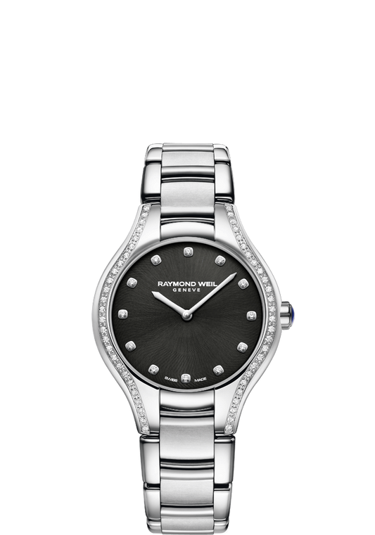 Raymond Weil Noemia 32mm Stainless Steel Diamond Dial Diamond Bezel On Bracelet Ladies Watch 5132-STS-20081