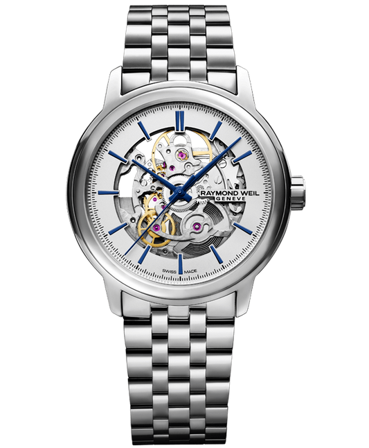 Raymond Weil Maestro Skeleton 40mm Automatic Stainless Steel On Bracelet Men's Watch 2215-ST-65001