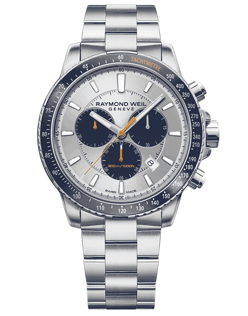 Raymond Weil Tango Quartz Chronograph 43mm Stainless Steel On Bracelet Men's Watch 8570-ST3-65501