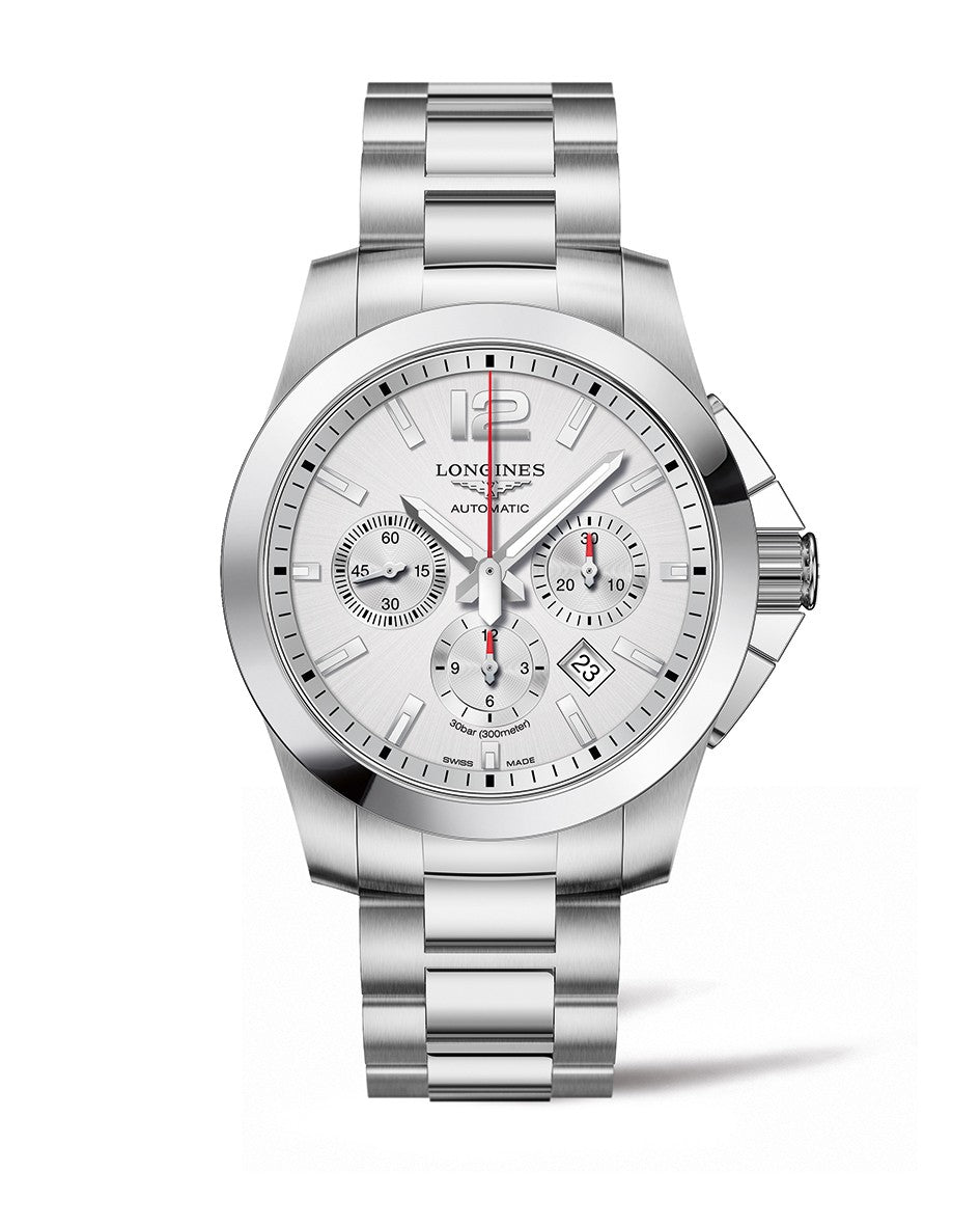 Longines Conquest Chronograph 44mm Stainless Steel On Bracelet Men's Watch L3.801.4.76.6