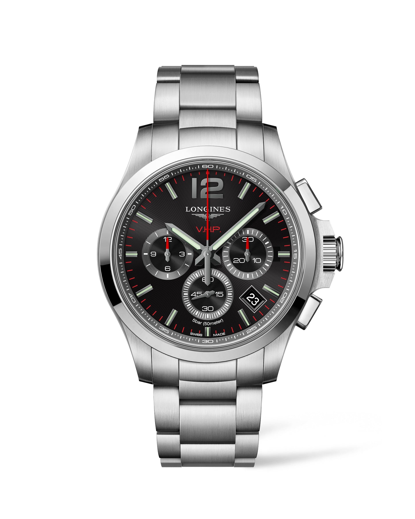 Longines Conquest V.H.P. 42mm Quartz Chronograph Stainless Steel On Bracelet Men's Watches L3.717.4.56.6