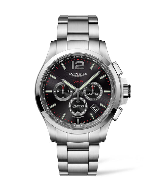 Longines Conquest V.H.P. 44mm Quartz Chronograph Stainless Steel On Bracelet Men's Watch L3.727.4.56.6