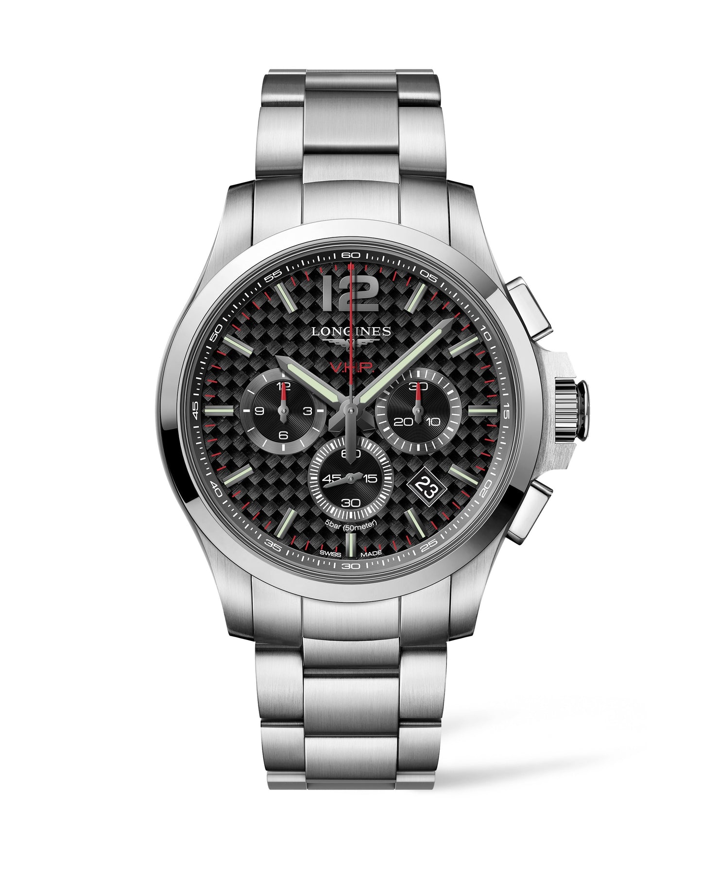 Longines Conquest V.H.P. 44mm Quartz Chrono Stainless Steel On Bracelet Men's Watch L3.727.4.66.6