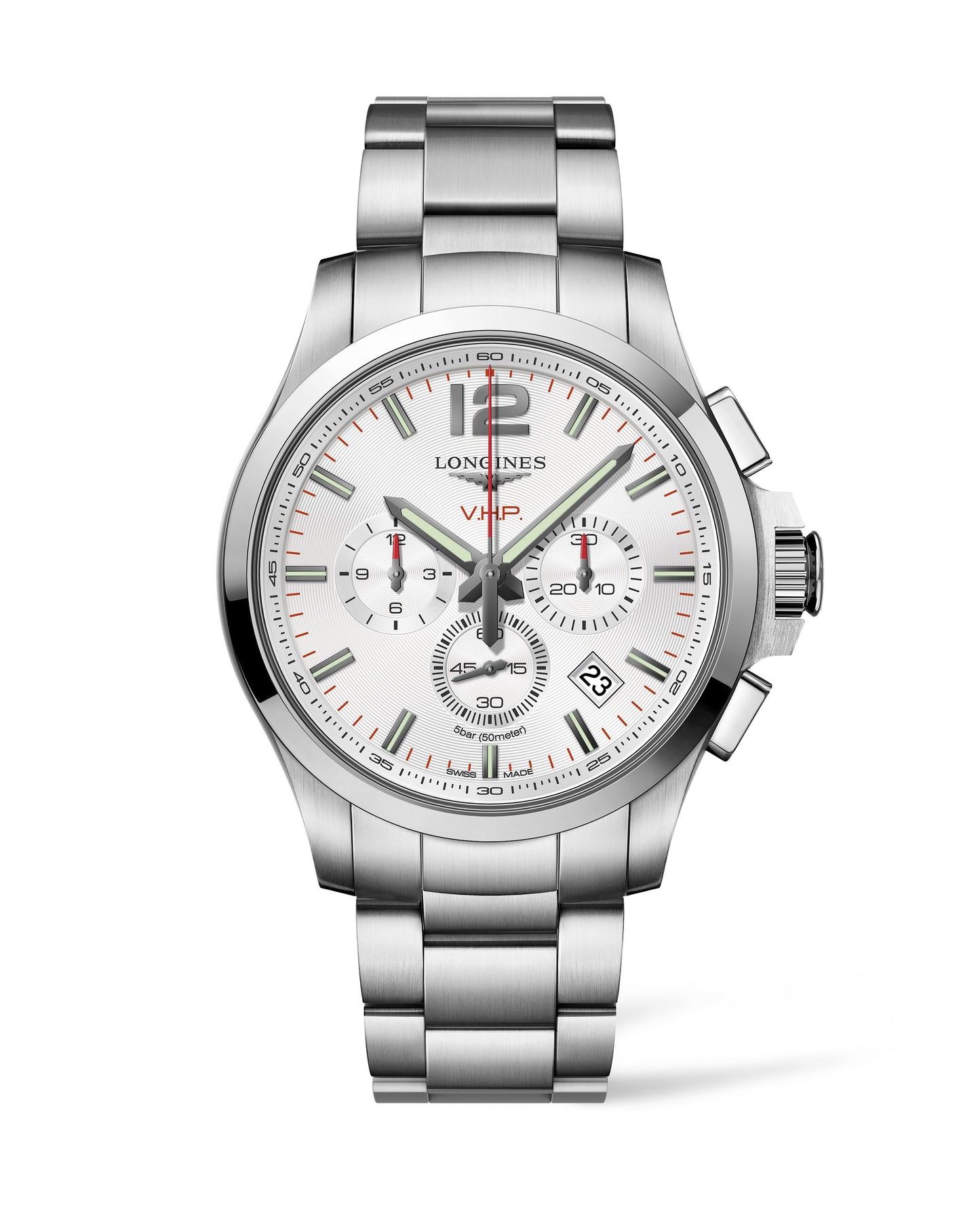 Longines Conquest V.H.P. 44mm Quartz Chronograph Stainless Steel On Bracelet Men's Watch L3.727.4.76.6