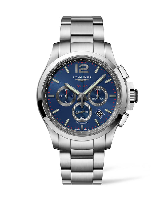 Longines Conquest V.H.P. 44mm Quartz Chronograph Stainless Steel On Bracelet Men's Watch L3.727.4.96.6