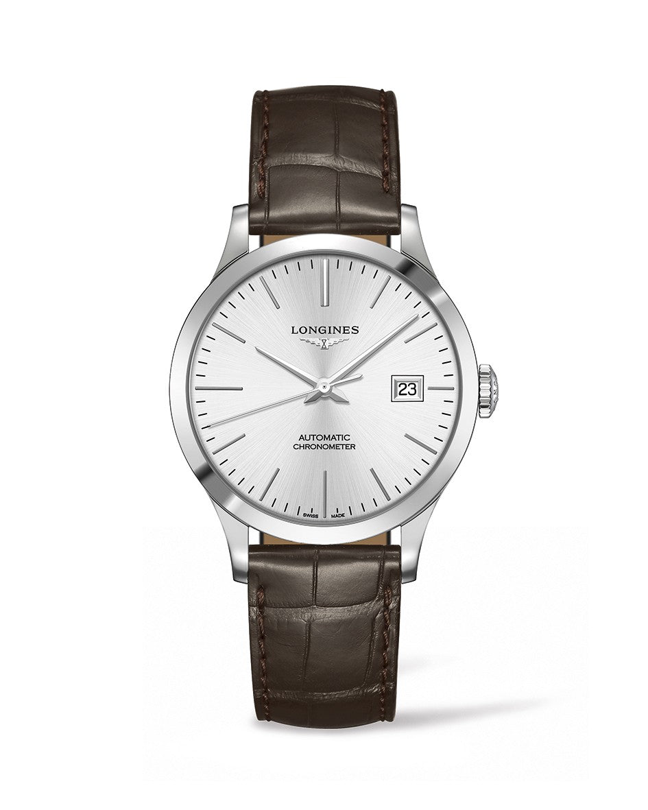 Longines Record 38mm Automatic Chronometer Stainless Steel On Strap Men's Watch L2.820.4.72.2