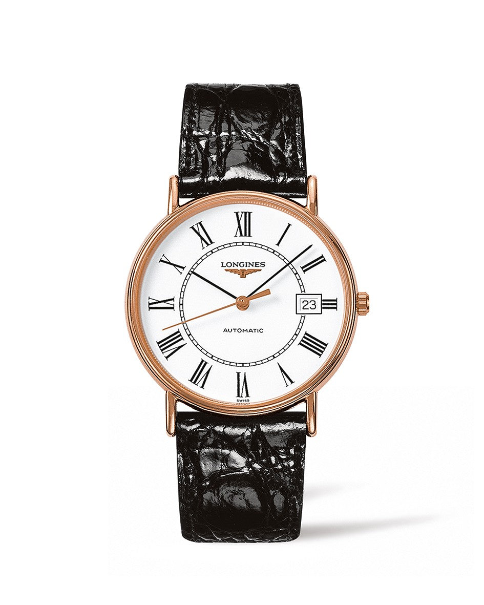 Longines Presences 38mm Automatic Rose Gold PVD On Strap Men's Watch L4.921.1.11.2