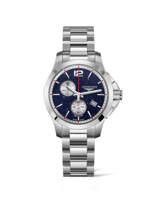 Longines Conquest Chronograph by Mikaela Shiffrin 36mm Quartz Stainless Steel On Bracelet Ladies Watch L3.379.4.98.6