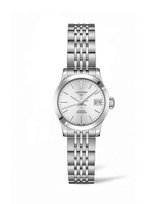 Longines Record 26mm Automatic Chronometer Stainless Steel On Bracelet Ladies Watch L2.320.4.72.6