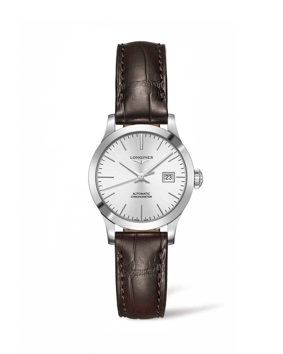 Longines Record 30mm Automatic Chronometer Stainless Steel On Strap Ladies Watch L2.321.4.72.2