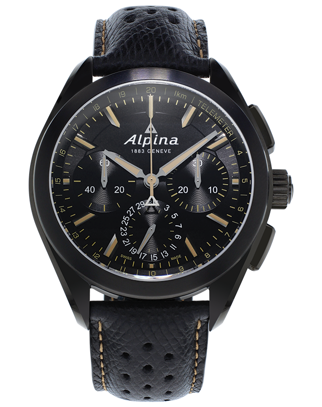 Alpina Alpiner 4 Manufacture Flyback Chronograph PVD Black On Strap AL-760BBG5FBAQ6