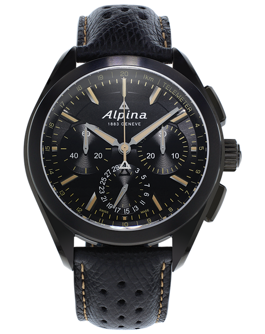 Alpina Alpiner 4 Manufacture Flyback Chronograph PVD Black On Strap AL-760BBG5FBAQ6