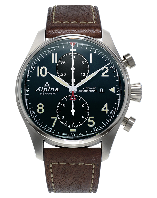 Alpina Startimer Pilot Chronograph Stainless Steel On Strap AL-725N4S6