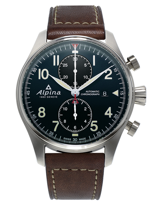 Alpina Startimer Pilot Chronograph Stainless Steel On Strap AL-725N4S6