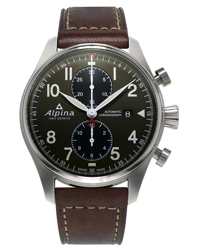 Alpina Startimer Pilot Chronograph Stainless Steel On Strap AL-725GR4S6