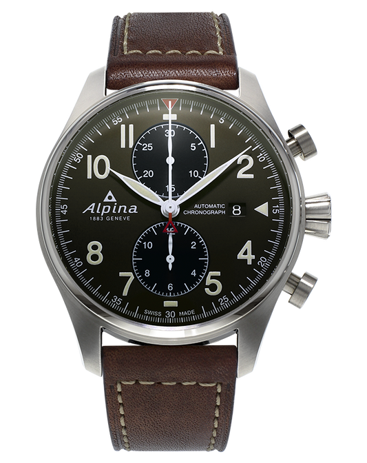 Alpina Startimer Pilot Chronograph Stainless Steel On Strap AL-725GR4S6