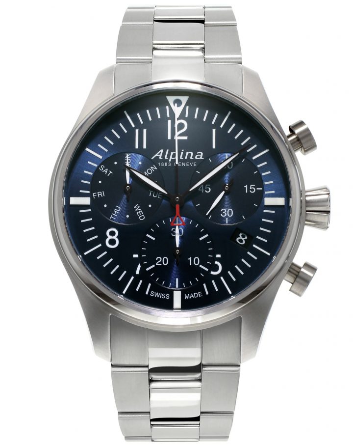 Alpina Startimer Pilot Chronograph Quartz Stainless Steel On Bracelet AL-725B4S6B