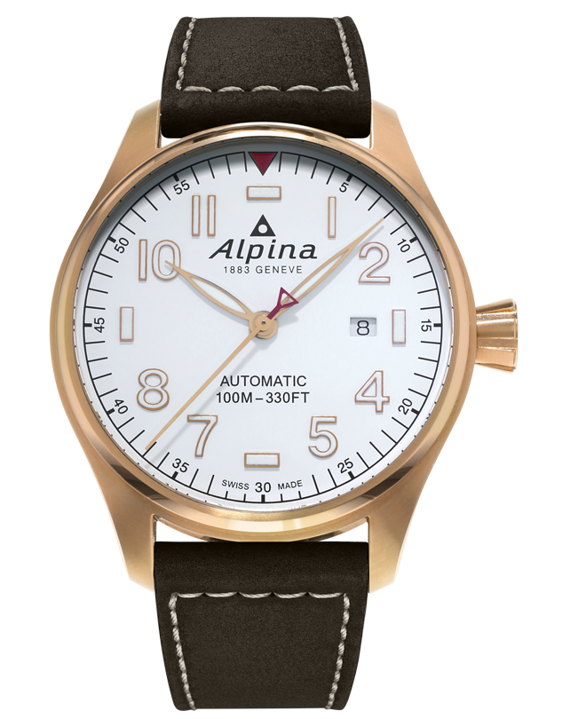 Alpina Startimer Pilot Automatic PVD Rose Gold On Strap AL-525S4S4